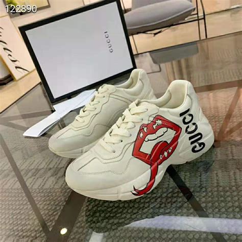 gucci mouth print shoes|gucci embroidered sneakers.